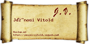 Jánosi Vitold névjegykártya